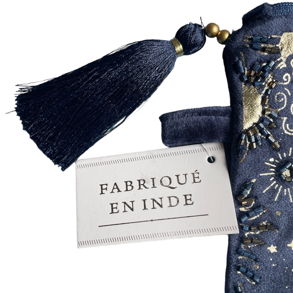 Fabrique Eninde Metallic Beaded Celestial Cosmetic Bag | Pouch NWT - Picture 3 of 7
